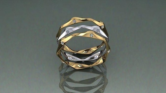 Ring Stil Schmuck Ringe Gold druckbar Diamant Silber Engagement Juwel Platin Möbel Sterling Hochzeit 3d print model - Mito3D