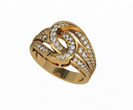 ring stl jewelry gold printable precious fashion brilliant diamond art 3d print model - Mito3D