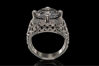 anillo stl expediente joyería joya diseño 0032 diamante compromiso originalmente anillos 3d print model - Mito3D