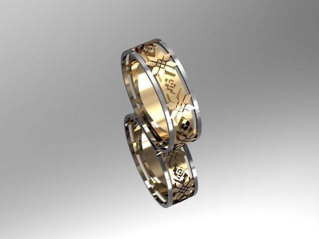 anillo modelo stl de la boda joyería compromiso regalo estilo moda el glamour los anillos 3D print model - Mito3D