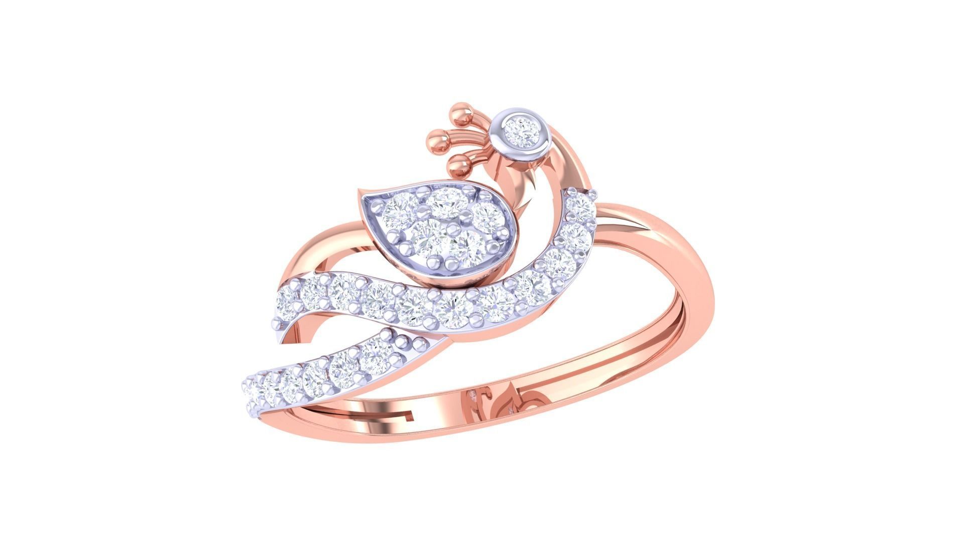 ring ston if-105 diamond gem jewel jewellery jewelry rings gold silver engagement wedding fashion white brilliant engagem brillant diamant soliraire 3D print model - Mito3D