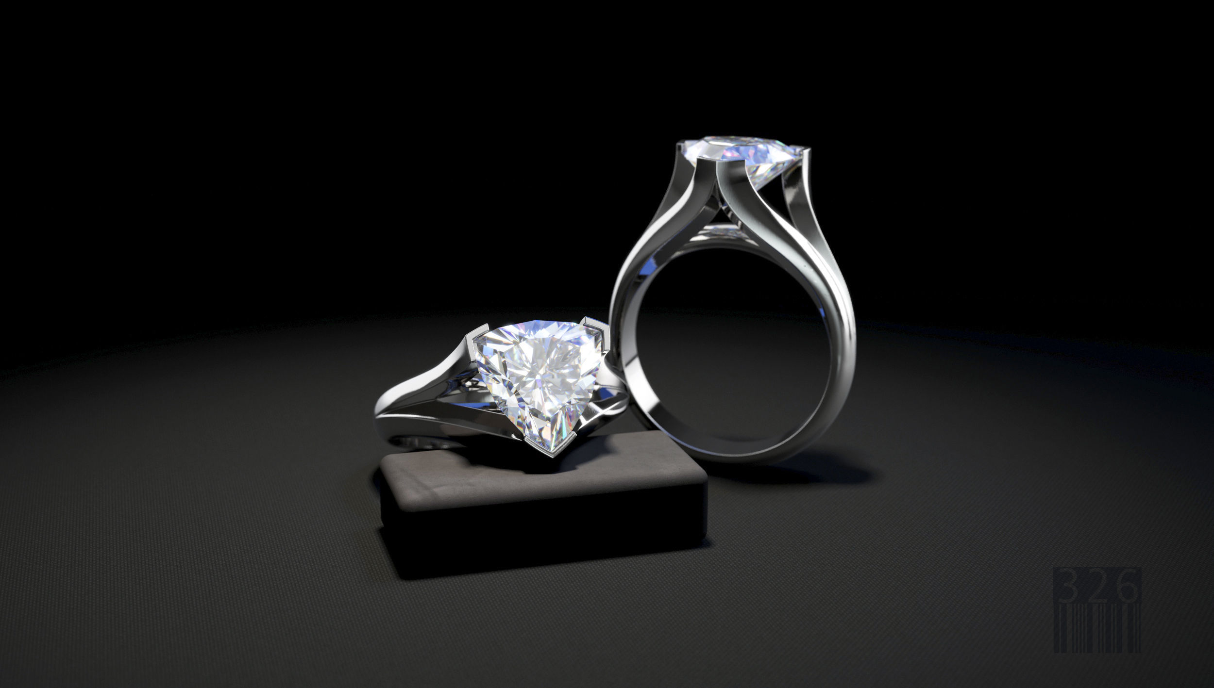 ring stone jewellery women fashion modell printing cnc wax diamonds style design luxury gems printable silver wedding jewelry diamond platinum rings 3D print model - Mito3D