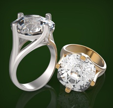 yüzük taşı 0065 takı altın taş elmas mücevher gem düğün parlak 3d print model - Mito3D