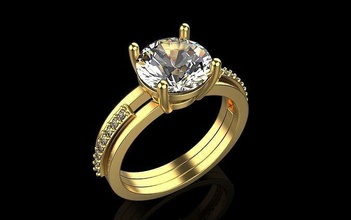 anel 1 pedra 1894 argolas ouro prata branco diamante casamento noivado joalheria imprimível gema jóia esterlina 3d print model - Mito3D