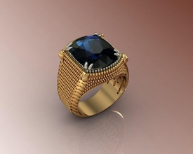 ring stone cushion jewelery jewel fashion men jewelry rings 3d print model - Mito3D