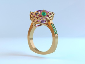ring-Stein Schmuck ring gold bedruckbar ist Platin Silber Romantik gem Diamant-ring genial sterling Mode-Schönheit scheint Ehe Halskette Ringe 3d print model - Mito3D