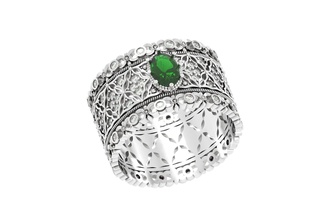 bague pierres bijoux gemme or brillant diamant argent 3dring luxe mode beauté saphir Impression 3D modèle 3d émeraude anneaux 3d print model - Mito3D