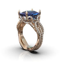 anel pedras joalheria gema 3dring 3ddesign luxo topázio pedra ouro brilhante diamante esterlina moda beleza safira noivado argolas 3d print model - Mito3D