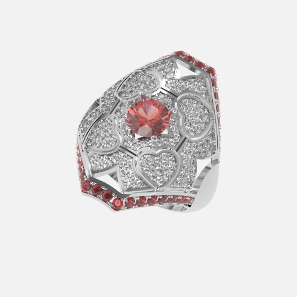 anillo piedras joyería joya romance Moda oro brillante belleza zafiro amor rubí Diamante corazón anillos 3D print model - Mito3D