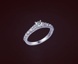 anillo piedras joyería joya diamante plata boda platino oro piedra preciosa brillante moda belleza roca anillos 3d print model - Mito3D