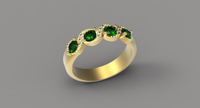 anello pietre modello 3d stampa il di art bellezza oro argento metallo gioiello jewerly la cera gemma gioielli anelli 3d print model - Mito3D