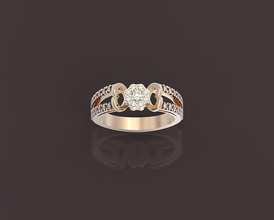 anillo piedras compromiso corazón joyería joya oro boda diamante brillante 3d modelado creativo diseño leva prototipos representación animación amor anillos 3d print model - Mito3D