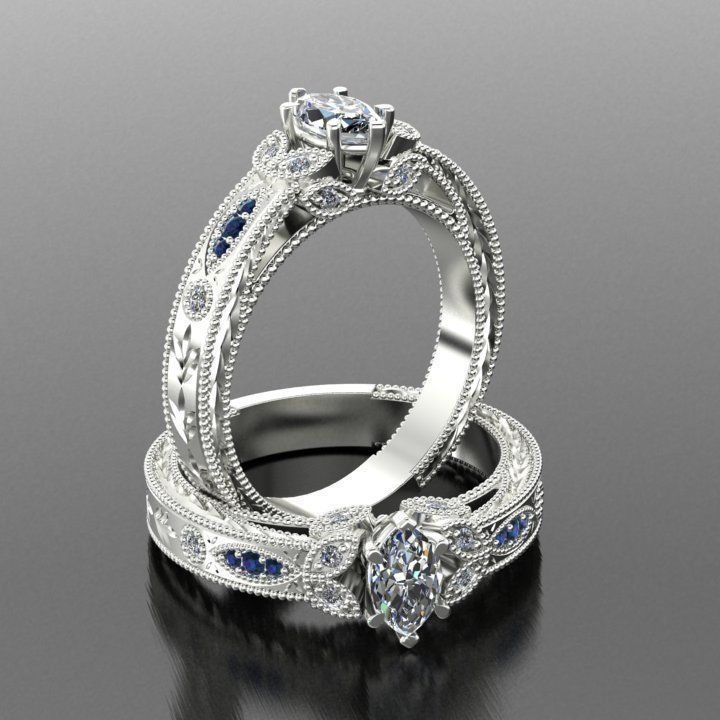 anel de pedras gravura jóias presente dedo ouro 3d anéis 3D print model - Mito3D
