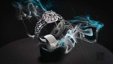 anel pedras flores imprimível diamantes joias decoração escurecimento prata estereolitografia luxo Projeto cera moda joalheria diamante argolas 3d print model - Mito3D