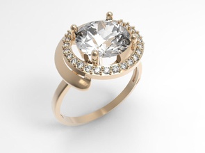 ring strength stone stl jewelry jewel gem diamond jewellery platinum brillant gemstone brilliant gold diamant brillante engagement diamante rings gems 3d print model - Mito3D
