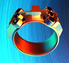 anello in stile cyberpunk 2077 gioielli 3d il design migliori cad bene stampabile ruby argento la sterlina stl anelli 3d print model - Mito3D