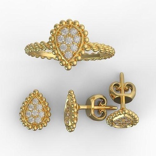 yüzük köpük xs motif küpe yılan kolye altın armut bohem ışık küçük çiçek Yaprak Boucheron elmas taşlar çiviler İp takı kolyeler 3d print model - Mito3D