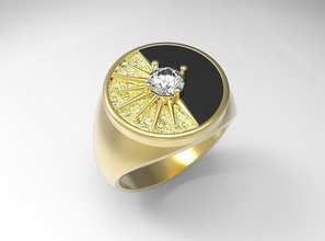 bague Soleil lune bijoux argent or diamant bijou mode blanc brillant beauté saphir gemme 3d print model - Mito3D