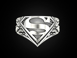 bague of superman bijoux impression 3dprinted imprimable anneaux conception bijou d'or mode or prototypage argent motard homme 3d print model - Mito3D
