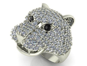 anel t00006 jóias diamante gem jóia anéis tigre 3d print model - Mito3D
