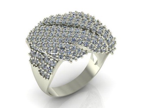 ring t00009 jewelry diamond gem jewel jewellery jewerly rings 3d print model - Mito3D