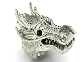 ring t00018 jewelry diamond gem jewel jewellery rings dragon 3d print model - Mito3D