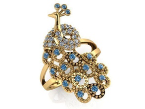 ring t00058 jewelry diamond gem jewel jewellery rings bird 3d print model - Mito3D