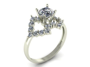 ring t00092 jewelry diamond gem jewel jewellery rings engagement 3d print model - Mito3D