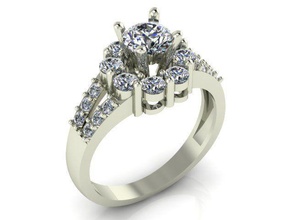 ring t00119 jewelry diamond gem jewel jewellery rings engagement 3d print model - Mito3D