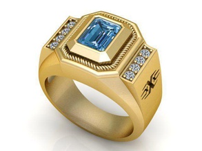 ring t00143 diamond gem jewel jewellery jewelry rings man 3d print model - Mito3D