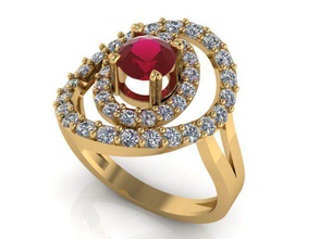 ring t00152 jewelry diamond gem jewel jewellery rings 3d print model - Mito3D