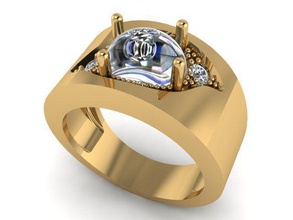 ring t00410 Schmuck gold Juwel Ringe gem cabochon 3d print model - Mito3D