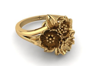anillo t00604 la joyería de oro joya los anillos 3d print model - Mito3D