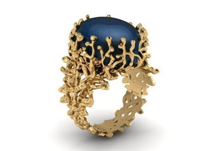 anel t00833 jóias ouro jóia anéis de pedra 3d print model - Mito3D