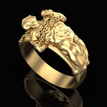 anello a strappo catene gioielli oro argento gioiello moda d'oro manette catena slave helot stampabile carattere eroe maschio anelli 3d print model - Mito3D