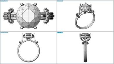 bague d'appel d'offres bijoux de l'anneau joyau le diamant mariage or gem dames la mode les anneaux en anneau 3d print model - Mito3D