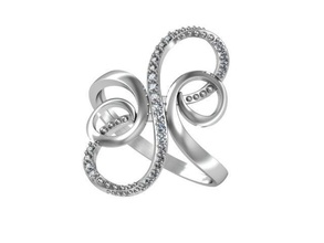 anneau en vrille bijoux 3djewelry brillant cad le diamant élégant de l'engagement la mode gem or platine jewelryprint jewelrywax précieux printversion mariage l'anneau doigt les anneaux 3d print model - Mito3D