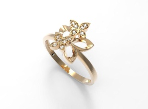 ring three butterflies stl jewelry rings jewel gem precious diamond engagement wedding platinum gemstone gold sapphire gems amethyst topaz brilliant diamonds emerald 3d print model - Mito3D