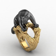 ring tiger cub gems jewelry gold silver jewellery jewel printable fashion sterling gem beauty vintag print rings 3d print model - Mito3D