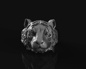 ring tiger head jewelry ring rings jewel jewellry jeweler lion tiger head heads nature silver printable wildlife art