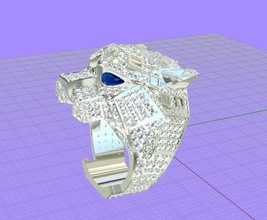 bague tigre bijoux style de la conception joyau le diamant gestone mode défi les anneaux 3d print model - Mito3D