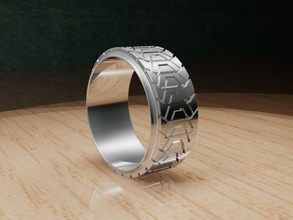 anel pneu roda jóia ouro platina moda desafio joalheria argolas 3d print model - Mito3D
