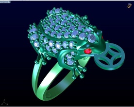 anillo sapo joyería joya oro plata diamante lujo diseño Moda rinoceronte matriz zbrush platino anillos 3d print model - Mito3D