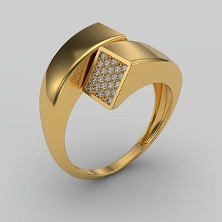 anel toietmoi quadrado joalheria ouro precioso imprimível diamante argolas 3d print model - Mito3D