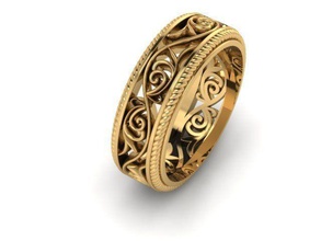 ring tracery2 jewelry rings wedding jewellery jewel 3d print model - Mito3D