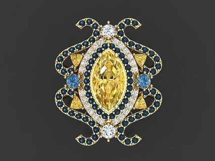 Ring traditionell Design Juwel Gold Silber Ringe Diamant Schmuck Engagement druckbar Mode 3d print model - Mito3D