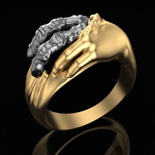 anillo transformación joyería joya oro plata imprimible moda brazo pata embragues criatura fantasía místico hombre lobo anillos 3d print model - Mito3D