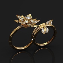 bague transformateur fleur 022 bijoux de l'anneau la or en diamant joyau gem mariage d'argent les anneaux 3d print model - Mito3D