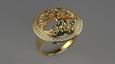 anillo árbol joyería joya oro lujo plata imprimible platino diamante moda moda brillante belleza zafiro anillos 3d print model - Mito3D