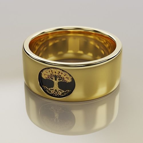 anel árvore Projeto ouro esterlina prata joalheria jóia jóias Casamento moda estilo argolas 3D print model - Mito3D